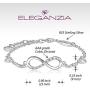 ELEGANZIA Infinity Bracelet for Women Girls Sterling Silver Jewelry Cubic Zirconia, Adjustable Bracelet with Love Heart Charm Bracelet