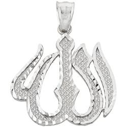 Middle Eastern Jewelry 925 Sterling Silver Islamic Allah Necklace Pendant