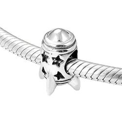 Rocket Shape Bead Charms Fit European Charm Bracelet 925 Sterling Silver Jewelry