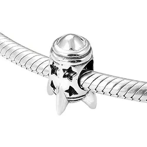 Rocket Shape Bead Charms Fit European Charm Bracelet 925 Sterling Silver Jewelry Rocket Shape Bead Charms Fit European Charm Bracelet 925 Sterling Silver Jewelry