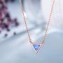 Sister Gifts from Sister, Sister Necklaces, 14K Gold Plated Geometric Created Opal Necklace Big Sister Gifts, Sister Gifts for Sister, Sister Birthday Jewelry Gifts, Sisters Gifts, Gift for Sister (Sister Necklace)