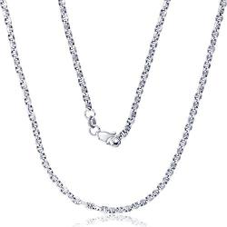 14K Yellow or White Gold Solid 3mm-5mm Fancy Filk Chain with Lobster Claw Clasp | Italian Gold Necklaces | Gold Filk Necklaces for Men and Women