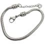 SBI Jewelry Stainless Steel Heart Bracelet for Charm Bead Snake Chain Gift for Women Girls Birthday