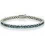 Ice Gems Sterling Silver London Blue Topaz 4mm Round Tennis Bracelet