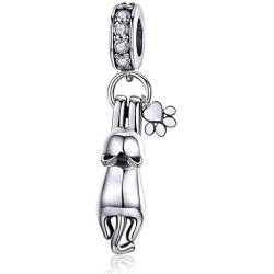 Cute Cat Dangle Charm fit Charms Bracelet Necklace