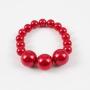 Shineland Simple Large Big Simulated Pearl Statement Necklace Bracelet and Earrings Jewelry Set (Red)