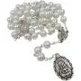 TALISMAN4U Seven Sorrows of Mary Rosary Chaplet White Glass Beads Catholic Jewelry Necklace for Women with Rosary Box