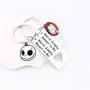 FUSTMW Jack and Sally Inspired Gifts We’re Simply Meant to be Keychian Nightmare Before Christmas Jewelry Movie Fan Gift Couples Gifts