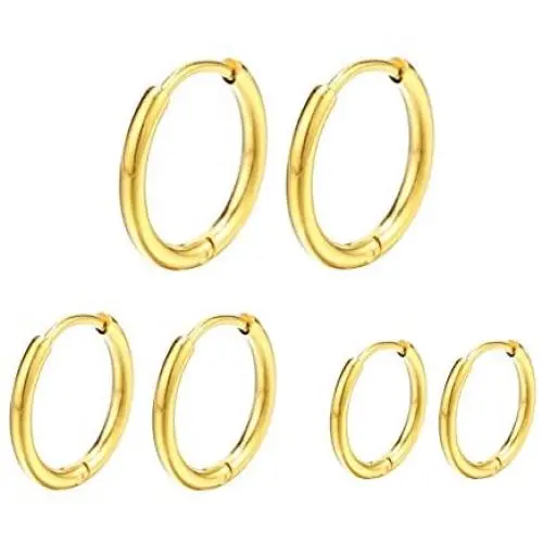 Surgical Stainless Steel Thin Hoop Earrings 6mm/8mm/10mm Small Huggie Hoop Earrings for Women and Men Surgical Stainless Steel Thin Hoop Earrings 6mm/8mm/10mm Small Huggie Hoop Earrings for Women and Men