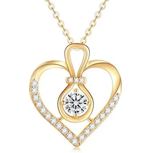 SISGEM 14k Solid Gold Heart Necklace,Infinity Necklace for Women,0.55 Carat(CTTW ) Moissanite Heart Pendant Necklace Women Birthday Jewelry Necklaces for Girls 18(Yellow, 14K-gold) SISGEM 14k Solid Gold Heart Necklace,Infinity Necklace for Women,0.55 Carat(CTTW ) Moissanite Heart Pendant Necklace Women Birthday Jewelry Necklaces for Girls 18(Yellow, 14K-gold)