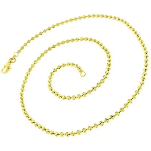 925 Italian Sterling Silver 2mm - 6mm Ball Bead Moon Cut Chain, FREE Microfiber Cloth, Yellow Gold Dog Tag Solid Necklace, Giorgio Bergamo 925 Italian Sterling Silver 2mm - 6mm Ball Bead Moon Cut Chain, FREE Microfiber Cloth, Yellow Gold Dog Tag Solid Necklace, Giorgio Bergamo