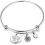 FUSTYLE Sunflower Charm Keychain Be Bright Sunny and Positive Sunflower Quote Inspirational Gift (Sunflower Bracelet)