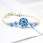 The Woos 9 Pcs Cute Handmade Friendship Bracelets Natural Dried Flower Dandelion Beaded Bracelet Adjustable Braided String Glass Ball Pendant Rope Bohemian Bracelets Bangles for Women Girls Jewelry