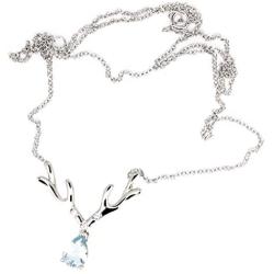 ByLove Jewelry Sterling Silver Natural Gemstone Pendant Reindeer Pendant Necklace 18''