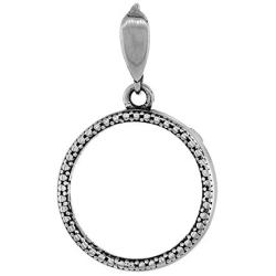 Sterling Silver Dime Bezel 18 mm Coins Prong Back Illusion Edge 10 cent Coin NOT Included