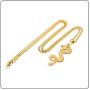 Fusamk Hip Hop Plated 18K Gold Stainless Steel Dragon Pendant Necklace