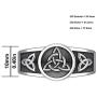 US Jewels Mens 0.925 Sterling Silver Irish Celtic Trinity & Triquetra Knots Ring Band