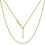 14k Yellow Gold Adjustable Wheat Chain Necklace, 1.0mm, 22''