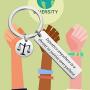 WSNANG MLK Jr Quote Injustice Anywhere is a Threat to Justice Everywhere Keychain Equality Peace Jewelry Black Pride Gift