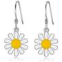 Daisy Flower Hook Earrings Sterling Silver Dangle Dangling Cute Jewelry Birthday Gifts for Women Teen