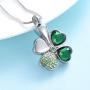 mingkejw Urn Necklace Four Leaf Clover Cremation Jewelry for Ashes Pendant Keepsake Memorial Necklace for Women Men