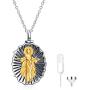 POTOPYY s925 Sterling Silver Cremation Jewelry Virgin Mary Pendant Urn Keepsake Ashes Hair Memorial Locket Jewelry w/Funnel Filler Gifts for Women Teen Girls Men