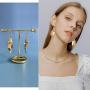 DAMLENG 5 Pairs Lightweight Handmade Long Bohemian Gold Hollow Leaf Dangle Drop Hook Earrings Set for Women Girls Gifts Lightweight Statement Jewelry