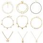 MELLIFO 9PCS Butterfly Choker Necklace Gold Silver Layered Chain Dainty Choker Pendant Necklaces for Women Girls