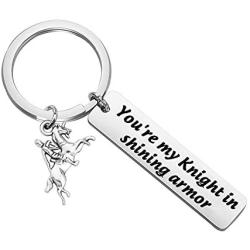 HOLLP Knight Gift Couple Gift You are My Knight in Shining Armor Keychain Knight in Armor Keychain Valentines Day Gift for Boyfriend Husband