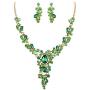 BriLove Womens Wedding Bridal Crystal Leaf Vine Teardrop Hollow Statement Necklace Dangle Earrings Set