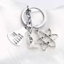 FUSTMW Science Symbol Keychain Atom Microscope Key Chain Biology Chemistry Teacher Gift Keyring Science Lovers Gift