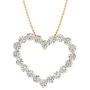 1/2 Carat Diamond Heart Pendant Necklace in 14K Gold (Silver Chain Included)