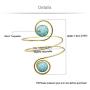 Q&Q Fashion Egypt Cleopatra Turkey Double Blue Stone Swirl Spiral Dancer Upper Arm Cuff Armlet Armband Bangle Dia. 6.8cm(2.67'')