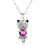 Caperci Cute Lucky Cat Swarovski Crystal Pendant Necklace - Best Christmas Jewelry Gifts for Daughter and Girls