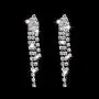 Barode Bridal Wedding Necklace Earrings Set Sparkly Rhinestones Y-Shape Tassel Pendants Brade Crystal Necklace Jewelry for Women and Girls