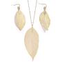 BOUTIQUELOVIN Filigree Long Leaf Pendant Dangle Necklace and Earring Jewelry Set Fashion Gifts for Women Girls