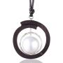 Coostuff Black Sandalwood Pendants Necklace for Women Handmade Long Sweater Necklaces Jewelry
