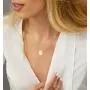 Ldurian Choker Necklace, Single Chain with Circle Disc Pendant, Layering Necklaces For Women, Dainty Simple Jewelry (14K Gold Plated, Hammered)