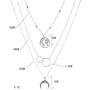 NICEMOVIC Dainty Layered Choker Necklace Bar Disc Necklaces Map Pendant Necklace Silver-plated alloy Layered Necklaces for Women