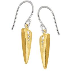 Silpada on Point Triangular Drop Earrings with 5/8 ct Cubic Zirconia in Sterling Silver & Brass