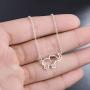 YANCHUN 2 Pieces Lucky Elephant Necklace Dainty Elephant Bracelet for Women Charm Elephant Pendant Necklace Jewelry Set BFF Gift for Girls