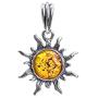 Ian and Valeri Co. Amber Sterling Silver Small Sun Pendant