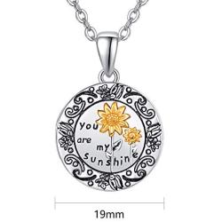 TANGPOET Locket Necklace That Holds Pictures Sunflower Rose Tree of Life 925 Sterling Silver Photo Heart Lockets Necklace Birthday Gifts for Women