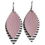 Faux Leather Layer Stripe Drop Dangle Earrings Sets Lightweight Teardrop Leopard Print Earrings Geometric Handmade for Women Girl Jewelry Gifts