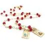 Scapular Gold Plated Necklace for Women''17 Inches'' Red Crystal Beads Chain Scapular Gold Plated Necklace for Women''17 Inches'' Red Crystal Beads Chain