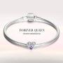 FOREVER QUEEN 925 Sterling Silver CZ Infinite Love Heart Charm with Purple Heart Wings Forever Love Infinity Bead Fit for Charm Bracelet Necklace Valentines Day Gift