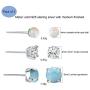 Sterling Silver Stud Earrings Hypoallergenic Earring Jewelry Gifts for Women Teen Girls Pack of 4 (Amethyst Opal CZ Earrings)
