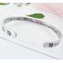 RENYILIN Creative Cuff Bracelet, Zodiac Bracelet, Inspirational Stainless Steel Bracelet for Men and Women