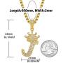ROWIN&CO Crown Initial Letter Pendant Necklace Men Women Hip Hop Iced Out Gold Bling Diamond A-Z Capital Alphabet Monogram Name Jewelry Personalized Custom Letters Cubic Zirconia Necklace, with 24'' Chain