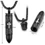 Sunligoo Mens Urn Ashes Necklace Stainless Steel Bullet Pendant Necklaces for Cremation Memorial Keepsakes